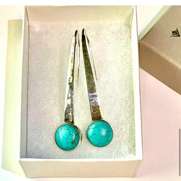 Silpada Vintage Hammered
Sterling Silver & Turquoise
Earrings - Picture 7 of 7